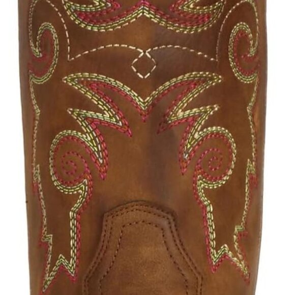 Women's Cowgirl Boots Wide Square Toe Faux Leather Size 10 Western Horse Riding - Picture 2 of 8